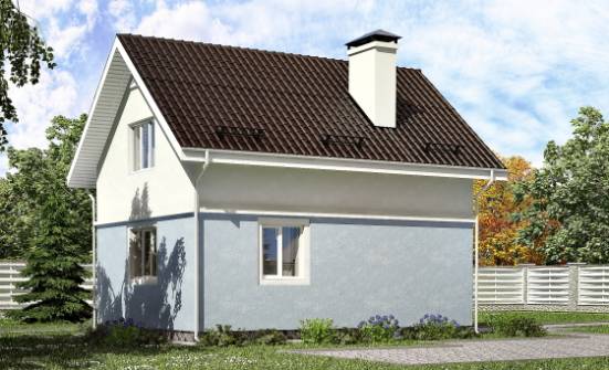 095-002-П Проект двухэтажного дома с мансардой, бюджетный домик из бризолита Новоалександровск | Проекты домов от House Expert