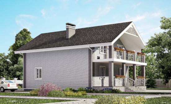 150-007-П Проект двухэтажного дома с мансардой, красивый домик из газосиликатных блоков Ставрополь | Проекты домов от House Expert