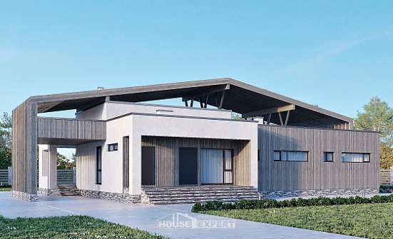 170-011-Л Проект одноэтажного дома, недорогой загородный дом из кирпича Минеральные Воды | Проекты домов от House Expert