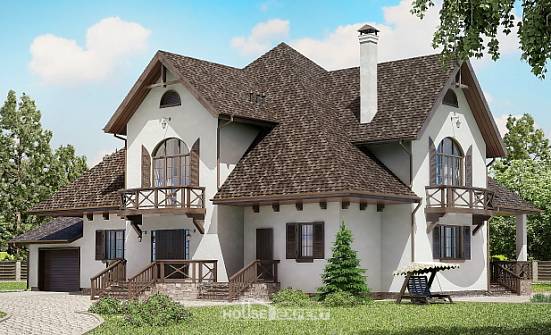 350-001-Л Проект двухэтажного дома мансардой, гараж, современный дом из бризолита Ставрополь | Проекты домов от House Expert