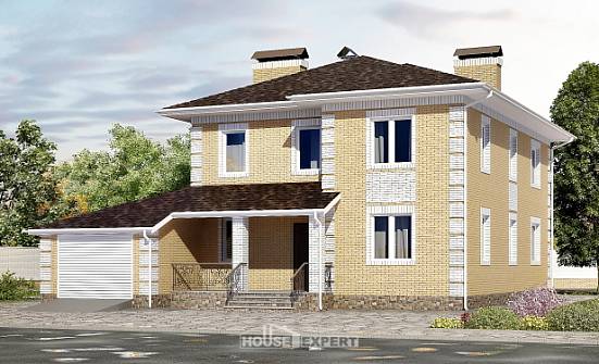 220-006-Л Проект двухэтажного дома, гараж, уютный загородный дом из пеноблока Ставрополь | Проекты домов от House Expert