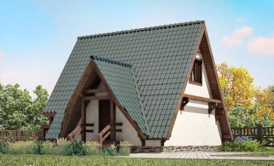 070-003-П Проект двухэтажного дома с мансардным этажом, простой домик из дерева Пятигорск | Проекты домов от House Expert