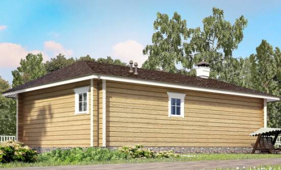 095-001-Л Проект одноэтажного дома, скромный дом из бревен Георгиевск | Проекты одноэтажных домов от House Expert