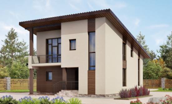 140-005-Л Проект двухэтажного дома с мансардой, скромный загородный дом из газобетона Ессентуки | Проекты домов от House Expert