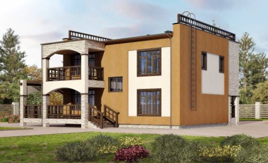 150-010-Л Проект двухэтажного дома, доступный загородный дом из кирпича Зеленокумск | Проекты домов от House Expert