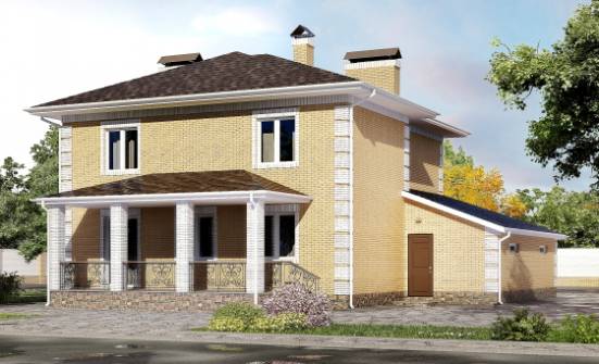 220-006-Л Проект двухэтажного дома, гараж, уютный загородный дом из пеноблока Ставрополь | Проекты домов от House Expert