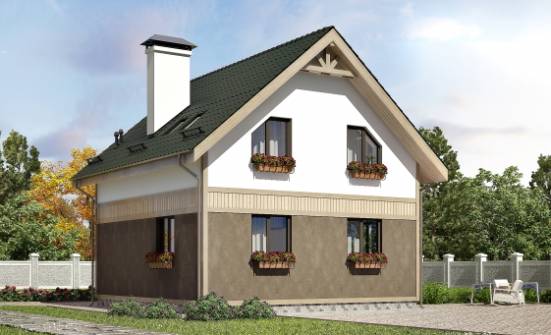 105-001-Л Проект двухэтажного дома с мансардным этажом, компактный загородный дом из газосиликатных блоков Буденновск | Проекты домов от House Expert