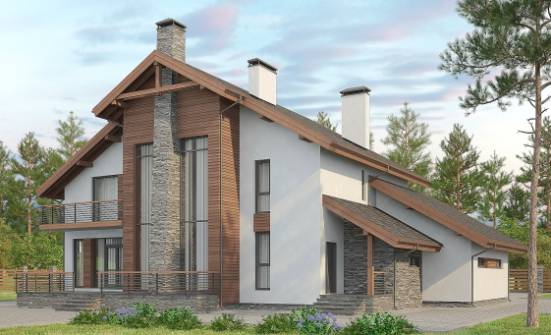 270-003-Л Проект двухэтажного дома с мансардой, гараж, классический домик из газобетона Кисловодск | Проекты домов от House Expert