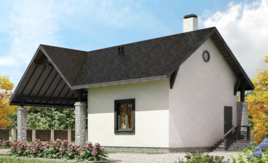 060-001-П Проект двухэтажного дома с мансардой и гаражом, миниатюрный дом из твинблока Кисловодск | Проекты домов от House Expert