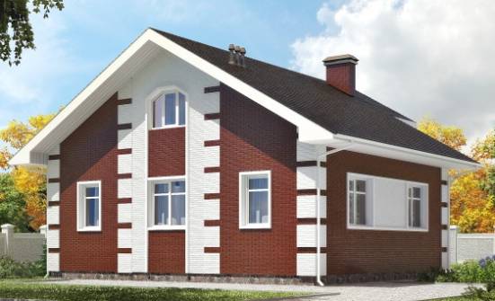 115-001-П Проект двухэтажного дома мансардный этаж, современный загородный дом из твинблока Георгиевск | Проекты домов от House Expert