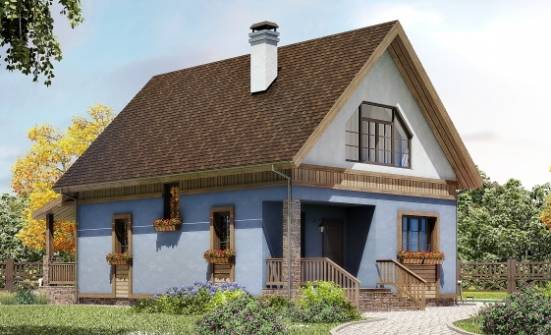130-003-Л Проект двухэтажного дома мансардой, красивый дом из арболита Железноводск | Проекты домов от House Expert