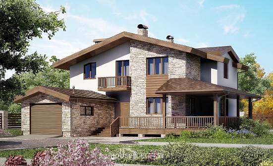 220-001-П Проект двухэтажного дома мансардой, гараж, средний загородный дом из арболита Светлоград | Проекты домов от House Expert