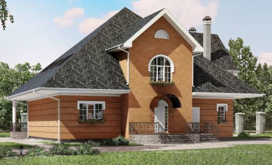 310-001-П Проект двухэтажного дома с мансардным этажом, современный дом из поризованных блоков Кисловодск | Проекты домов от House Expert