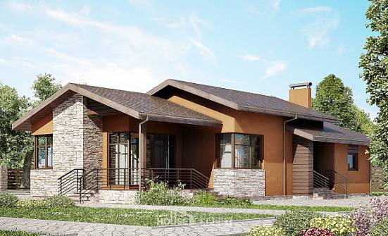 130-007-П Проект одноэтажного дома, небольшой дом из керамзитобетонных блоков Георгиевск | Проекты домов от House Expert