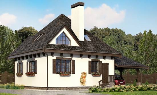 110-002-Л Проект двухэтажного дома мансардой, гараж, доступный домик из пеноблока Ставрополь | Проекты домов от House Expert