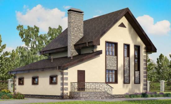 160-004-П Проект двухэтажного дома и гаражом, компактный домик из газобетона Невинномысск | Проекты домов от House Expert