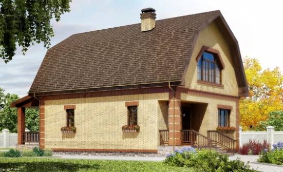 130-005-Л Проект двухэтажного дома с мансардой, экономичный домик из керамзитобетонных блоков Светлоград | Проекты домов от House Expert