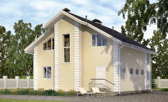 150-002-Л Проект двухэтажного дома с мансардным этажом, гараж, простой коттедж из бризолита Зеленокумск | Проекты домов от House Expert