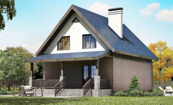 130-003-П Проект двухэтажного дома с мансардой, экономичный коттедж из газобетона Буденновск | Проекты домов от House Expert