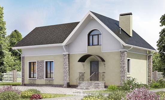 150-012-П Проект двухэтажного дома мансардой, небольшой домик из бризолита Кисловодск | Проекты домов от House Expert