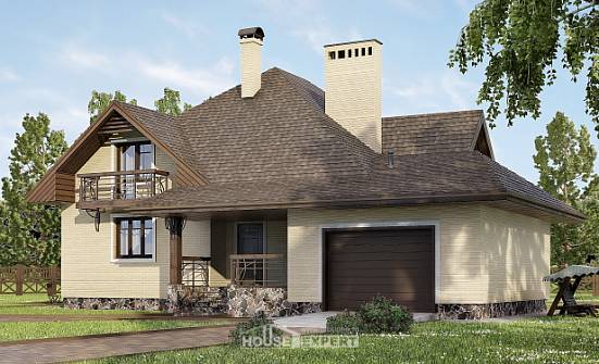 275-003-П Проект двухэтажного дома мансардой и гаражом, уютный коттедж из кирпича Буденновск | Проекты домов от House Expert