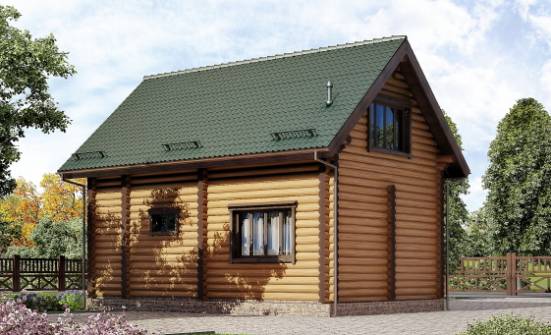 080-003-П Проект двухэтажного дома мансардный этаж, уютный домик из бревен Невинномысск | Проекты домов от House Expert