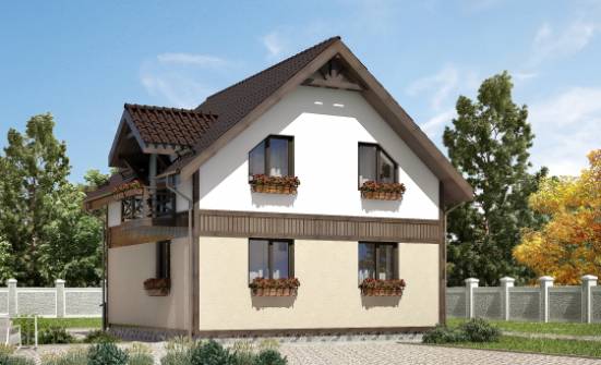 105-001-П Проект двухэтажного дома с мансардой, классический загородный дом из газосиликатных блоков Невинномысск | Проекты домов от House Expert