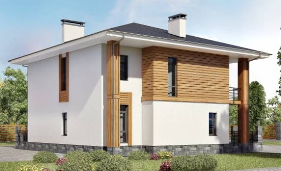 180-015-П Проект двухэтажного дома, небольшой загородный дом из твинблока Минеральные Воды | Проекты домов от House Expert