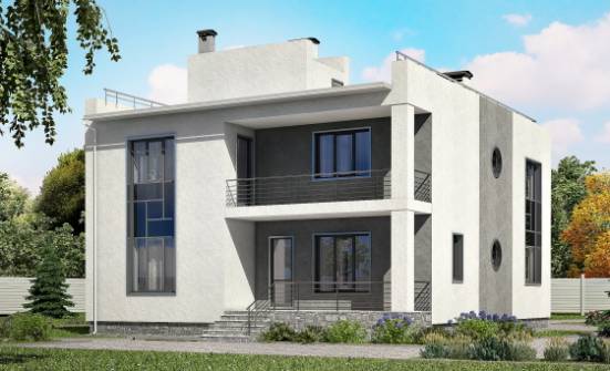 255-001-П Проект двухэтажного дома и гаражом, красивый дом из арболита Ставрополь | Проекты домов от House Expert