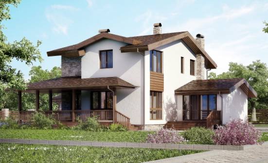 220-001-П Проект двухэтажного дома мансардой, гараж, средний загородный дом из арболита Светлоград | Проекты домов от House Expert