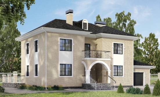 180-006-П Проект двухэтажного дома и гаражом, классический загородный дом из кирпича Нефтекумск | Проекты домов от House Expert