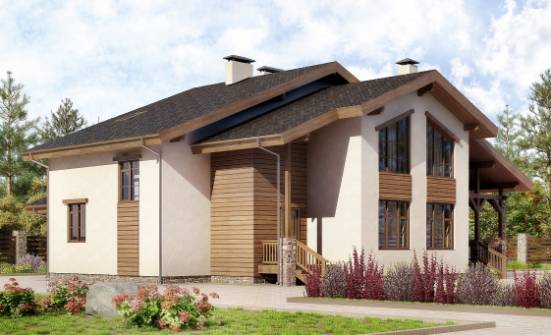 240-003-П Проект двухэтажного дома с мансардой, просторный домик из кирпича Железноводск | Проекты домов от House Expert