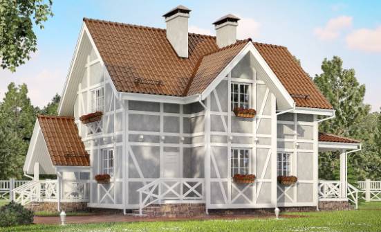 160-003-Л Проект двухэтажного дома с мансардным этажом, недорогой домик из блока Светлоград | Проекты домов от House Expert