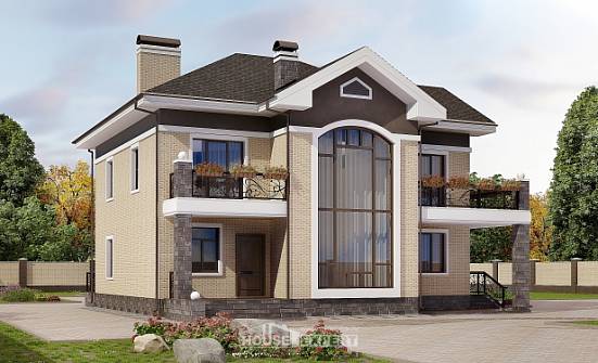 200-006-П Проект двухэтажного дома, красивый домик из кирпича Пятигорск | Проекты домов от House Expert