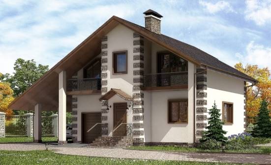 150-003-Л Проект двухэтажного дома с мансардой и гаражом, недорогой дом из дерева Зеленокумск | Проекты домов от House Expert