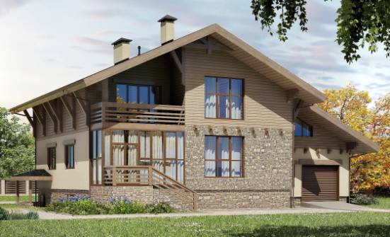 420-001-Л Проект трехэтажного дома с мансардой, гараж, классический домик из кирпича Пятигорск | Проекты домов от House Expert