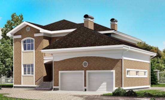 335-002-П Проект двухэтажного дома и гаражом, большой коттедж из кирпича Невинномысск | Проекты домов от House Expert