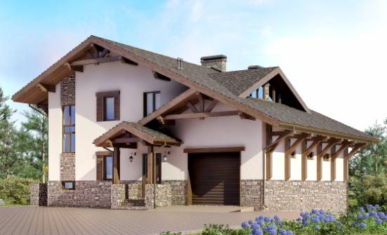 305-002-Л Проект трехэтажного дома мансардой, просторный домик из кирпича Невинномысск | Проекты домов от House Expert