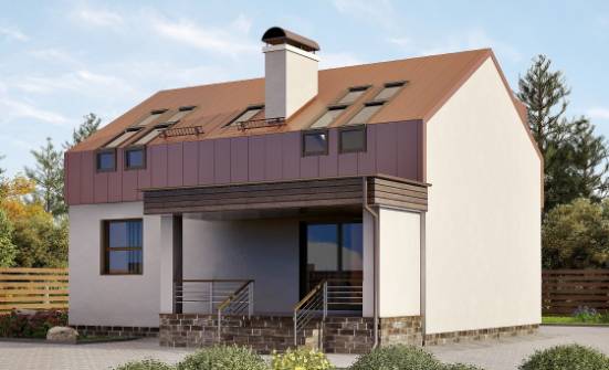 120-004-Л Проект двухэтажного дома с мансардой, экономичный домик из газобетона Светлоград | Проекты домов от House Expert
