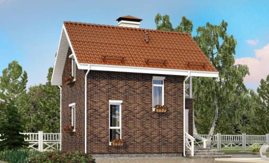 045-001-Л Проект двухэтажного дома с мансардой, эконом коттедж из пеноблока Кисловодск | Проекты домов от House Expert