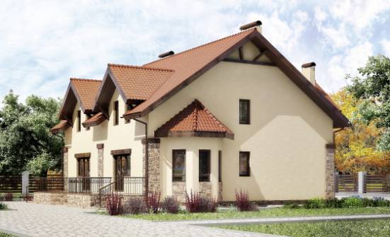 240-001-П Проект двухэтажного дома с мансардным этажом, простой загородный дом из газосиликатных блоков Невинномысск | Проекты домов от House Expert