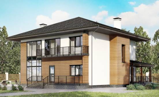 245-001-П Проект двухэтажного дома, классический загородный дом из газосиликатных блоков Ессентуки | Проекты домов от House Expert