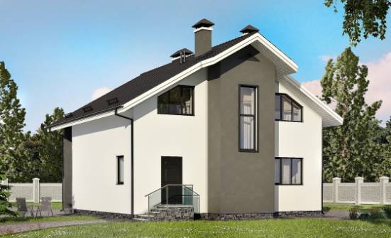 150-005-Л Проект двухэтажного дома с мансардным этажом, недорогой дом из поризованных блоков Минеральные Воды | Проекты домов от House Expert