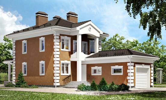 150-006-П Проект двухэтажного дома и гаражом, классический домик из пеноблока Невинномысск | Проекты домов от House Expert