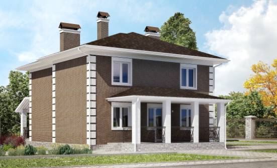185-002-П Проект двухэтажного дома, доступный загородный дом из теплоблока Минеральные Воды | Проекты домов от House Expert