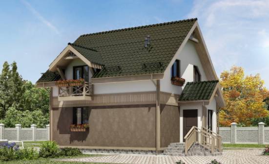 105-001-Л Проект двухэтажного дома с мансардным этажом, компактный загородный дом из газосиликатных блоков Буденновск | Проекты домов от House Expert
