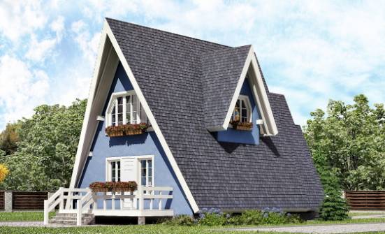 100-002-П Проект двухэтажного дома мансардный этаж, уютный коттедж из дерева Новоалександровск | Проекты домов от House Expert