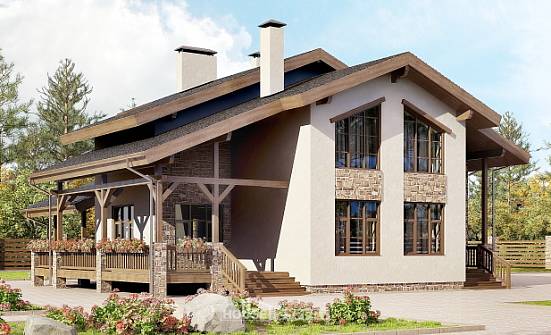 240-003-Л Проект двухэтажного дома мансардой, классический домик из кирпича Нефтекумск | Проекты домов от House Expert