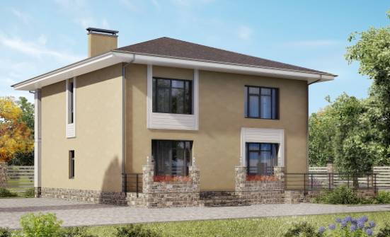 180-015-Л Проект двухэтажного дома, красивый домик из арболита Минеральные Воды | Проекты домов от House Expert