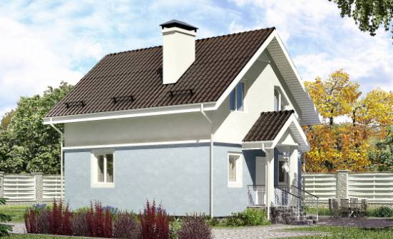 095-002-П Проект двухэтажного дома с мансардой, бюджетный домик из бризолита Новоалександровск | Проекты домов от House Expert